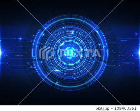 abstract circle blue technology futuristic cyber hi-tech background 109463561