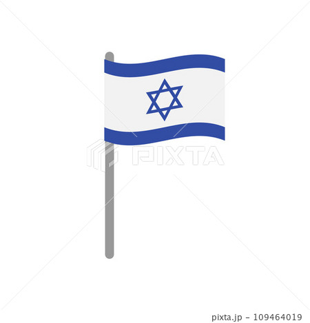 Vector flat Israel flag isolated on white background 109464019