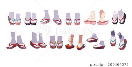 Japanese shoes, sandles for girl kimono traditional costume 109464073