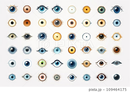 Eye Icon Set, Vision Symbols, Ophthalmologist Pictogram, Eyes Collection, Eye Lens Iris, Optic Pupil 109464175