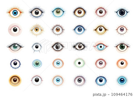 Eye Icon Set, Vision Symbols, Ophthalmologist Pictogram, Eyes Collection, Eye Lens Iris, Optic Pupil 109464176