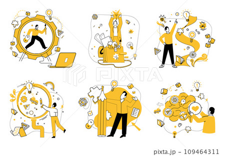 Business thinking vector illustration. Success blossoms where inspiration and business thinking concept converge In garden ideas, seeds business thinking grow into solutions Motivation fuels engine Business thinking vector illustration. Success blossoms where inspiration and business thinking concept converge In garden ideas, seeds business thinking grow into solutions Motivation fuels engine 109464311