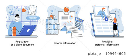 Compensation vector illustration. Stipends and indemnification, loyal companions on your journey financial growth Compensation, masterpiece painted with strokes salary, bonus, and indemnity Earnings 109464606