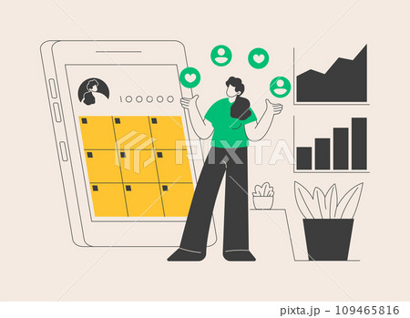 Attracting followers abstract concept vector illustration. 109465816