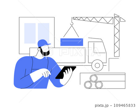 Loading building materials abstract concept vector illustration. 109465833