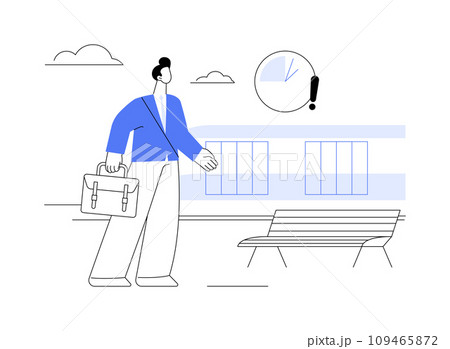 Being late for a train abstract concept vector illustration. 109465872