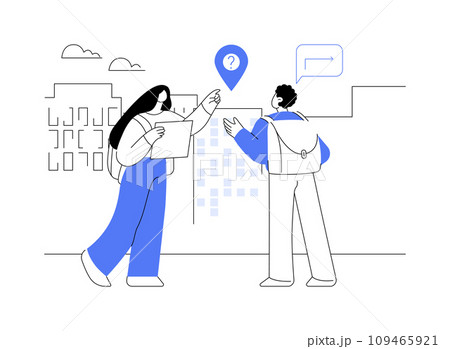 Asking a way abstract concept vector illustration. 109465921