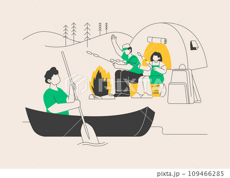Summer camp abstract concept vector illustration. 109466285
