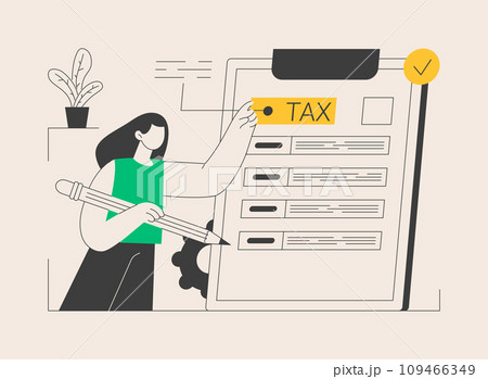 Paper tax filing abstract concept vector illustration. Paper tax filing abstract concept vector illustration. 109466349