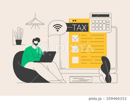 Tax filing online service abstract concept vector illustration. Tax filing online service abstract concept vector illustration. 109466352
