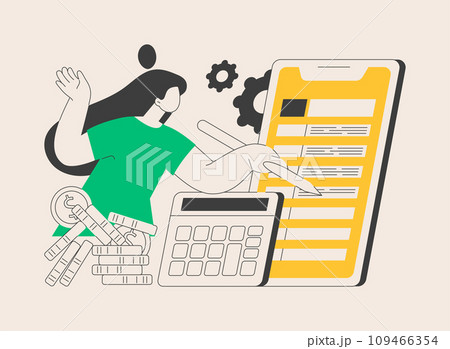 Mobile app tax filing software abstract concept vector illustration. Mobile app tax filing software abstract concept vector illustration. 109466354