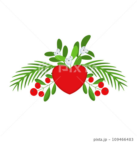 Christmas wreath design element. Winter holiday decoration. 109466483