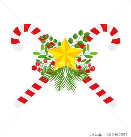 Christmas Candy Cane. Design element for door wreath 109466545