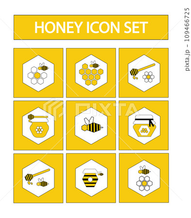 Set of icons honey and beekeeping 109466725