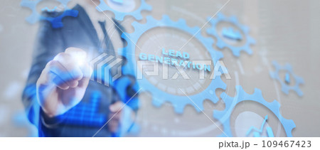 Lead Generation Concept On Cogwheels. Business Finance 109467423