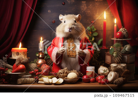 Capybara dressed as Santa Claus 109467515