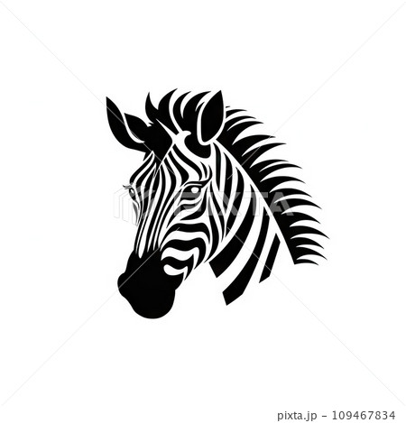 Zebra Head Icon, Africa Symbol, Zoo Logo, Minimal 109467834
