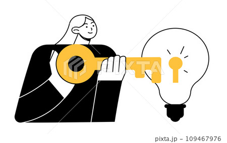 Woman with a key and an idea 109467976