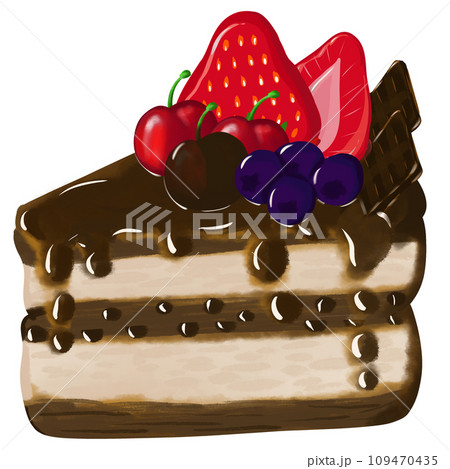chocolate cake with berries 109470435