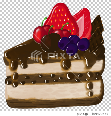 chocolate cake with berries 109470435