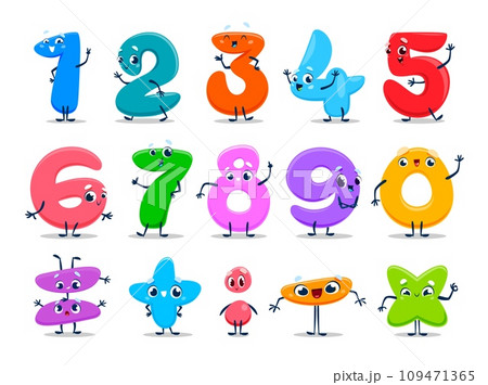 Cartoon cute funny number characters. Vector...のイラスト素材 [109471365] - PIXTA