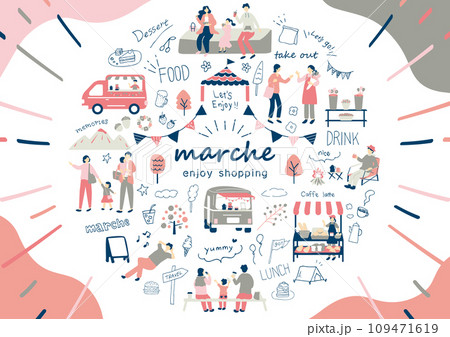 マルシェ 休日のマーケットで楽しむ人々 マルシェ 休日のマーケットで楽しむ人々 109471619