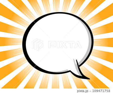 オレンジ色の集中線と丸い吹き出し 109471758
