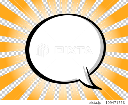 オレンジ色の集中線と丸い吹き出し 109471758