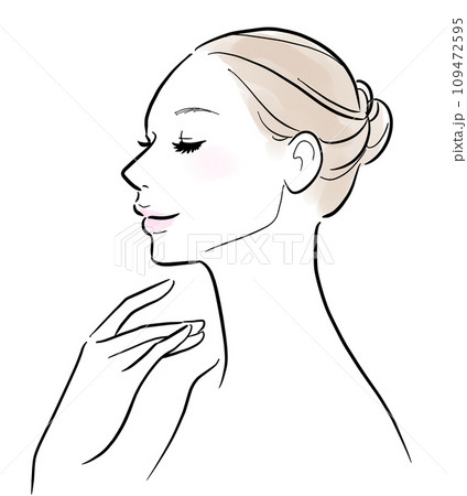 すっきりと美しいフェイスラインの女性 109472595