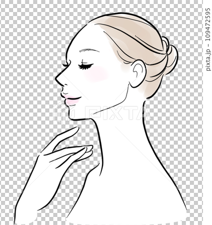 すっきりと美しいフェイスラインの女性 109472595