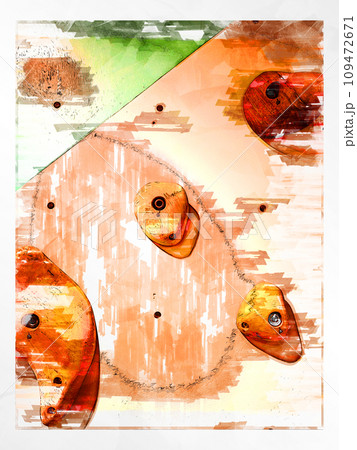 スケッチ ボルダリング ボルダリングウォール 壁 木製 ホールド クライミングジム ボルダリングジム 109472671