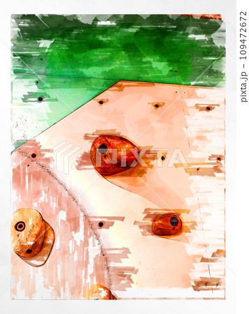 スケッチ ボルダリング ボルダリングウォール 壁 木製 ホールド クライミングジム ボルダリングジム 109472672