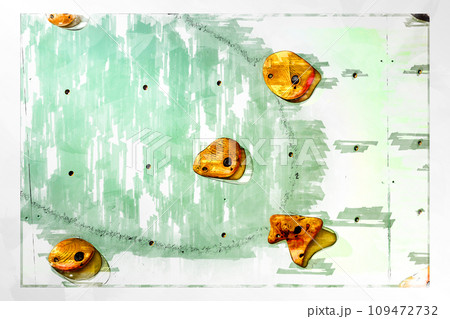 スケッチ ボルダリング ボルダリングウォール 壁 木製 ホールド クライミングジム ボルダリングジム 109472732