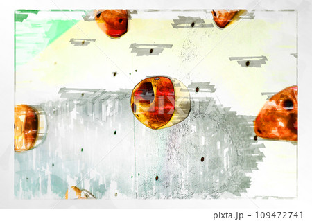 スケッチ ボルダリング ボルダリングウォール 壁 木製 ホールド クライミングジム ボルダリングジム 109472741