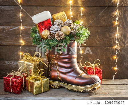 クリスマスの素敵なアイテム リース・デコレーション・ブーツ クリスマスの素敵なアイテム リース・デコレーション・ブーツ 109473045