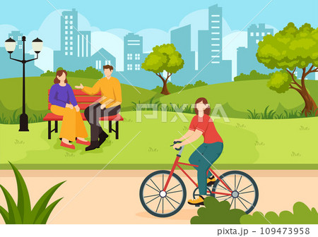 Outdoor Activity Vector Illustration with Relaxing on a Picnic, Leisure Activities at Weekend and Active Recreation in Flat Cartoon Background Design Outdoor Activity Vector Illustration with Relaxing on a Picnic, Leisure Activities at Weekend and Active Recreation in Flat Cartoon Background Design 109473958