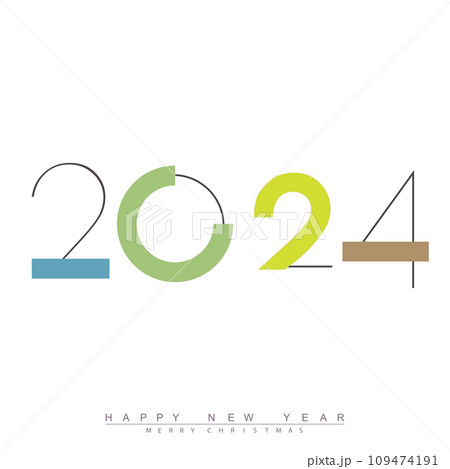 Happy new year 2024 design with unique numbers. Premium vector design for poster, banner, greeting and new year 2024 celebration. Vector 109474191