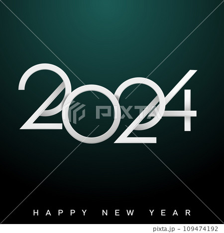 Happy new year 2024 design with unique numbers. Premium vector design for poster, banner, greeting and new year 2024 celebration. Vector 109474192