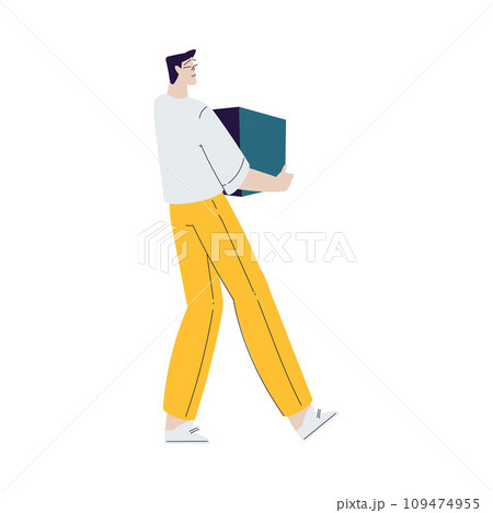 Cinema with Man Character Carry Box Engaged in Movie Shooting Vector Illustration Cinema with Man Character Carry Box Engaged in Movie Shooting Vector Illustration 109474955