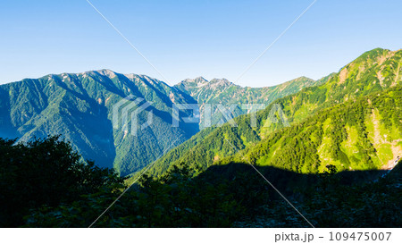 夏の爺ヶ岳登山(柏原新道から針ノ木岳・蓮華岳方面の眺め) 夏の爺ヶ岳登山(柏原新道から針ノ木岳・蓮華岳方面の眺め) 109475007