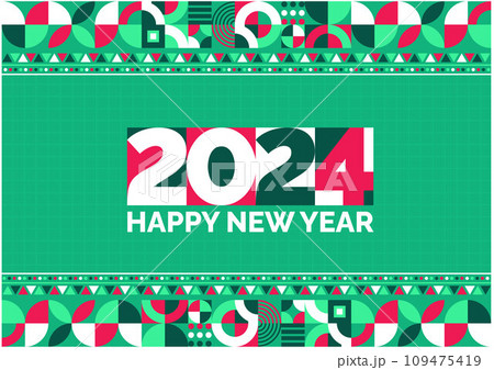 2024 Happy New Year colorful Text logo typography and background design template. greetings with 2024 numbers in the form of colored stained glass. Art design template 2024. Vector illustration. 2024 Happy New Year colorful Text logo typography and background design template. greetings with 2024 numbers in the form of colored stained glass. Art design template 2024. Vector illustration. 109475419