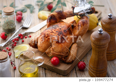 鶏の丸焼き ローストチキン 鶏の丸焼き ローストチキン 109477274