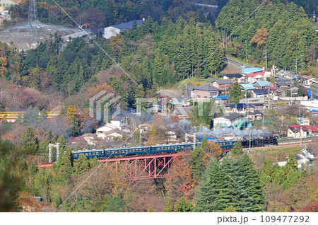 秩父鉄道 浦山口 C58-363+12系 SLパレオエクスプレス 秩父鉄道 浦山口 C58-363+12系 SLパレオエクスプレス 109477292