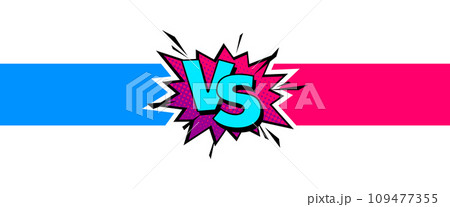 Cartoon comic background. Vs, fight versus. Comics book colorful competition poster with halftone elements. Retro Pop Art style. Vector illustration 109477355