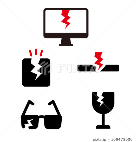壊れ物イラストアイコンセット 壊れ物イラストアイコンセット 109478006