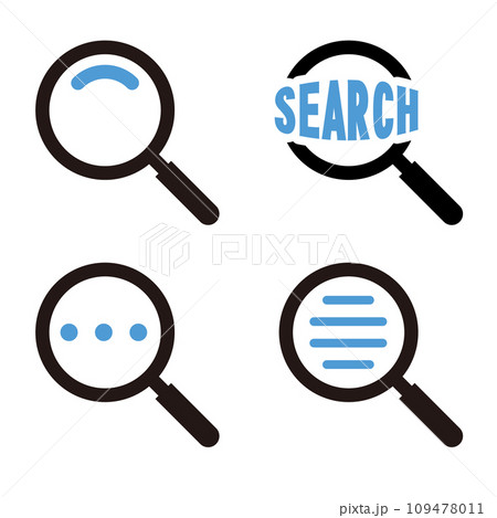 虫眼鏡検索アイコンセット 109478011
