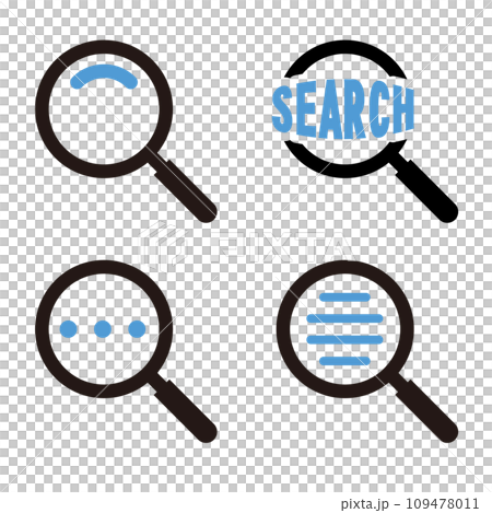 虫眼鏡検索アイコンセット 109478011