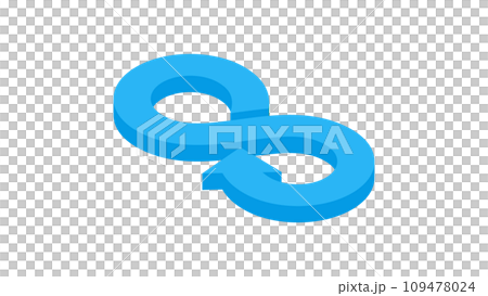 帶有代表等角投影繪製的循環經濟的箭頭的圖標 帶有代表等角投影繪製的循環經濟的箭頭的圖標 109478024