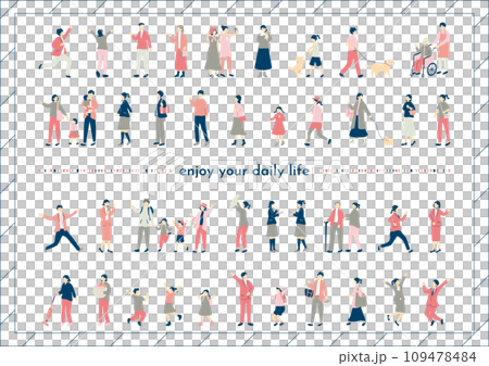 人々の日常　ライフスタイル　セット 109478484