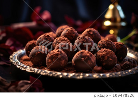 Tasty sweet chocolate truffles Tasty sweet chocolate truffles 109478526